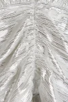 Sırt Dekolteli Parlak Gümüş Renkli Bluz